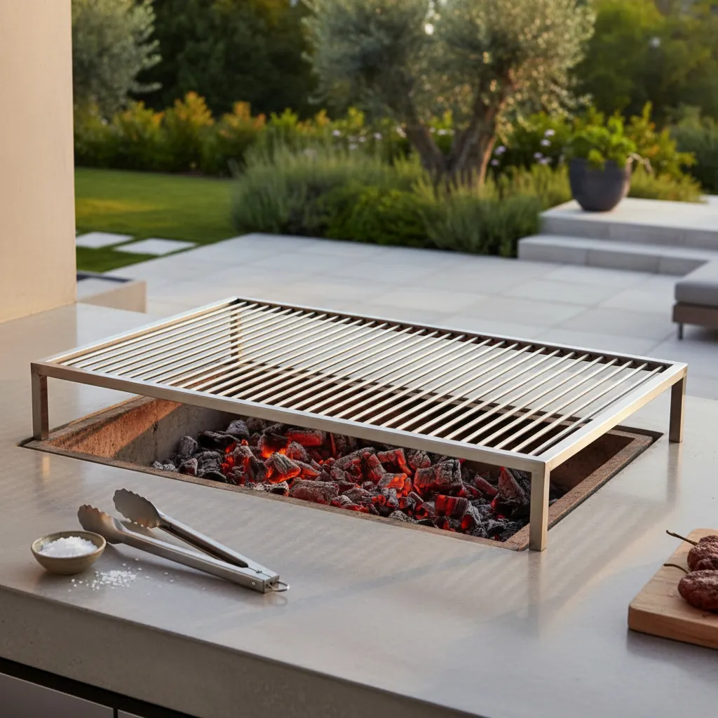 Parrilla Flotante de Acero Inoxidable 80x50