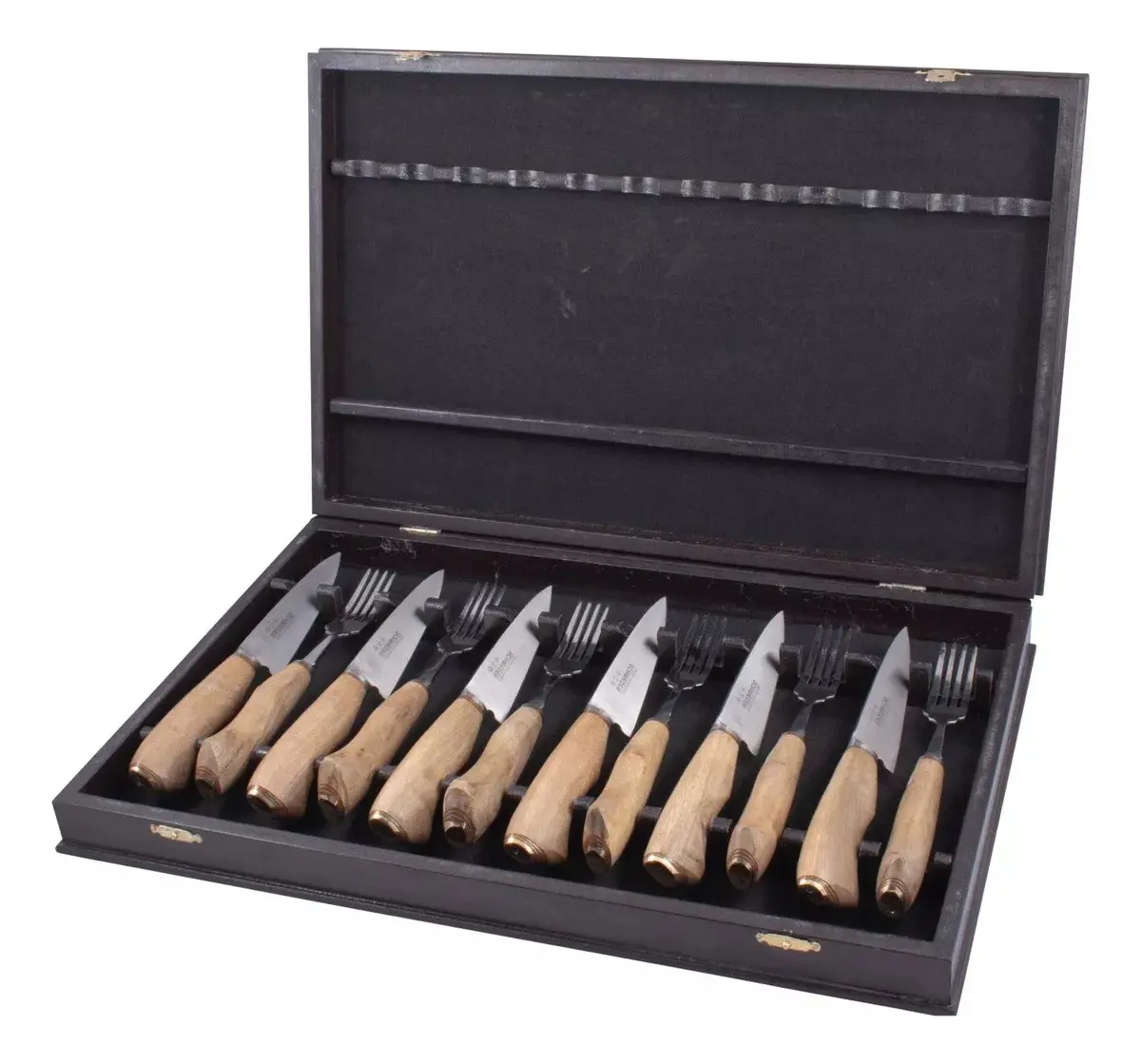 Caja 6 Juegos de Tenedor y Cuchillo Marrones