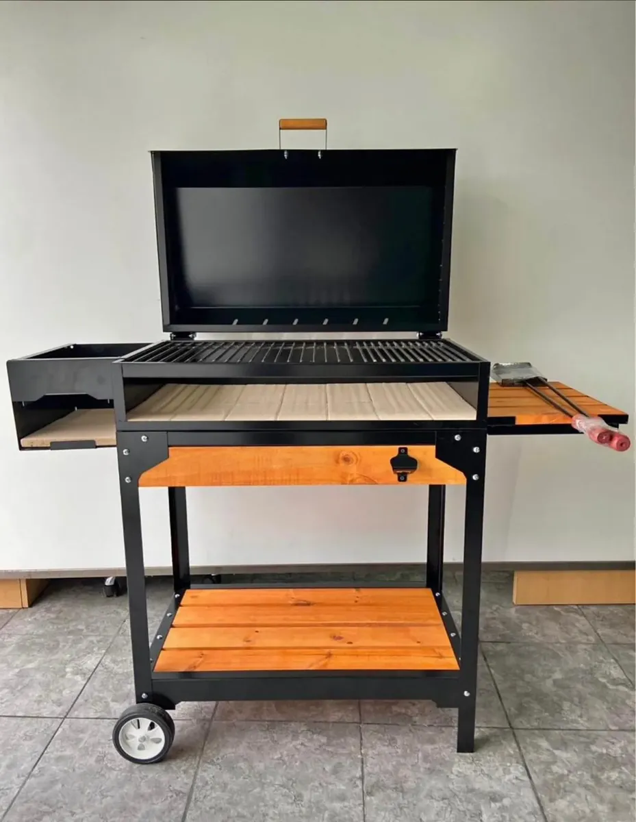 Parrillero Rodante 100x50cm Con madera