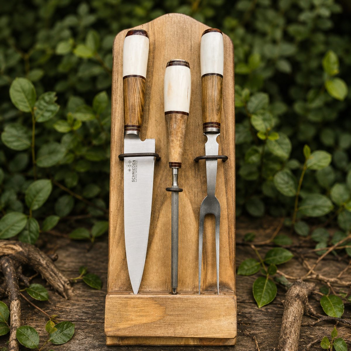 Juego de Tenedor y Cuchillo con Soporte